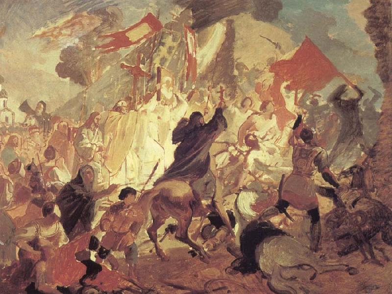 Karl Briullov The Siege of Pskov by the troops of stephen batory,King of Poland china oil painting image